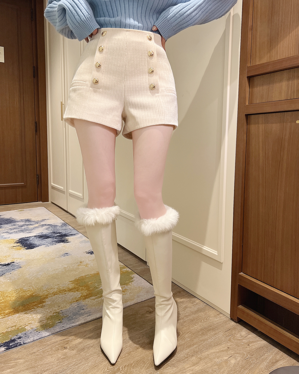 uinme-셀리 버튼 숏팬츠 - [ 2color ] - 유인미셀리 버튼 숏팬츠 - [ 2color ] - 유인미♡韓國女裝褲