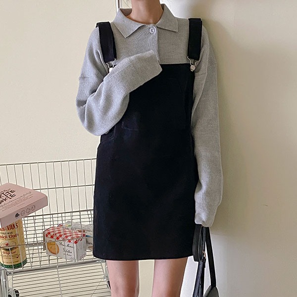 realcoco-[New10%] 콤미 멜빵 골덴 미니원피스- 3 Color (코듀로이/하객룩)♡韓國女裝連身裙
