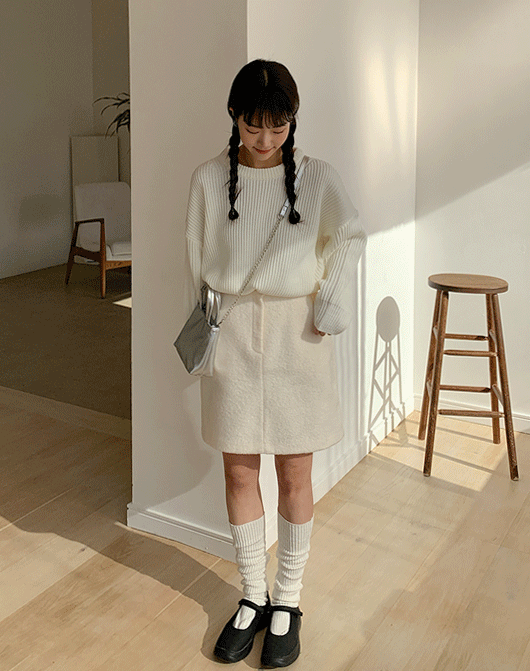 baon-[3일간 new 5% sale] 닌치 부클 미디 스커트 (5color) - 바온♡韓國女裝裙