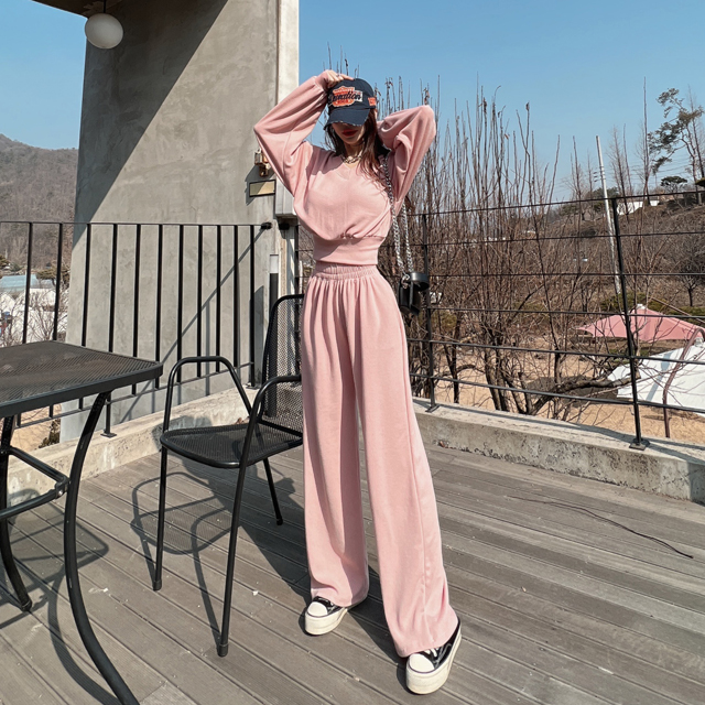 iampretty-브이 맨투맨&와이드세트♡韓國女裝套裝