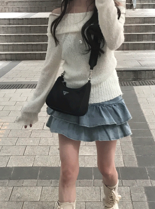minipoe - [Hong Kong] 프레아 오프숄더 니트 (4color)♡韓國女裝上衣