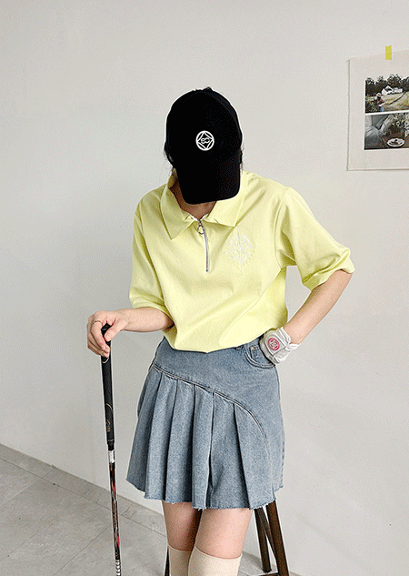 misharp - 미샵 - 커브 플리츠 속바지 데님 스커트 (1 color)♡韓國女裝連身裙